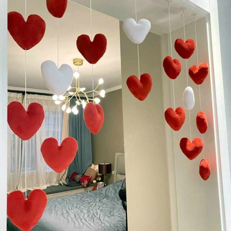 빨간색과 흰색 하트 [18개 7줄]