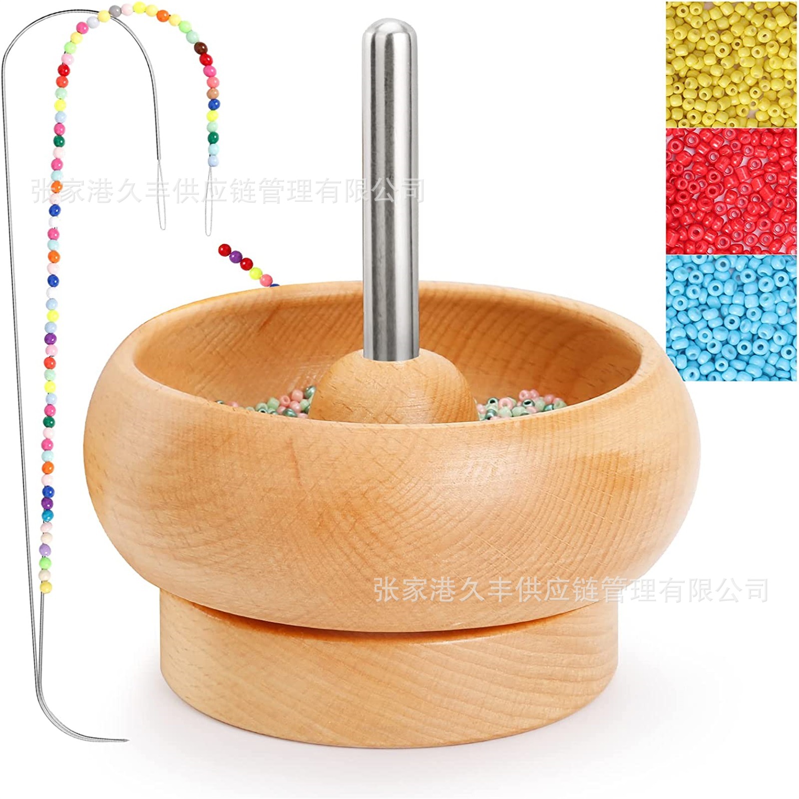 Transfronterizo con cuentas Bowl set beadspinner hecho a mano DIY tejido de madera maciza pulsera de cuentas de arroz herramienta image 7