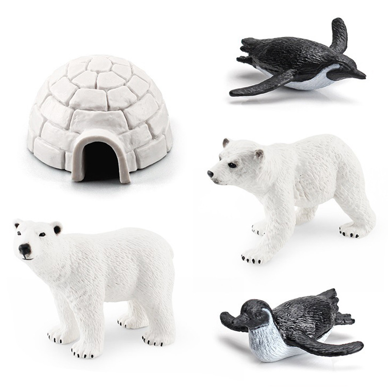 Amazon simulación animal polar modelo traje Oso Polar pingüino hielo casa decoración de escritorio juguete