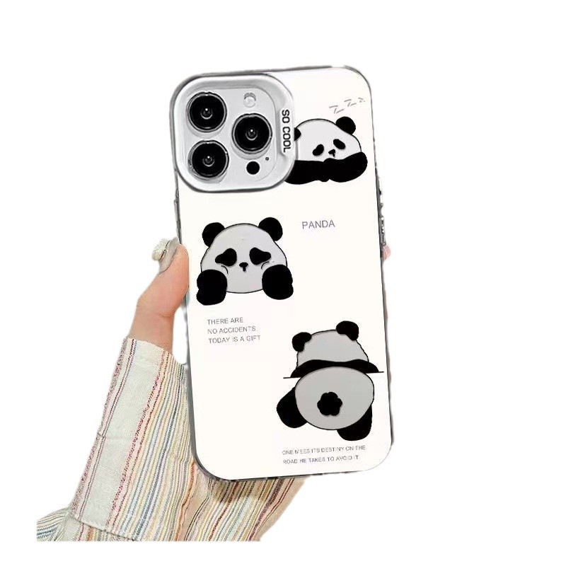 El nuevo estilo Panda ins se aplica a la carcasa del teléfono móvil iphone16 Apple 15promax/14 lindo 13pro1 2/11