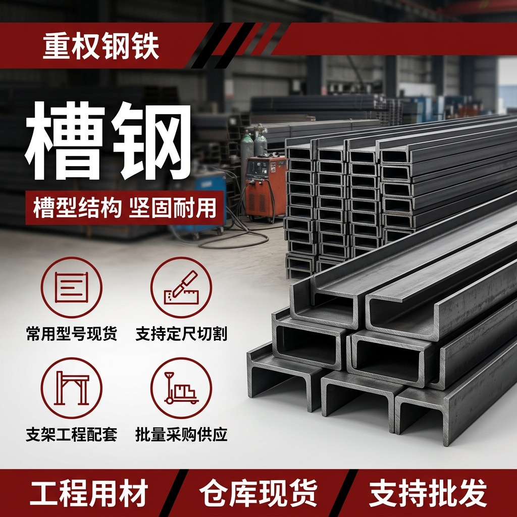 厚度可选U型钢镀锌槽钢镀锌U型槽来图加工黑色型材阁楼搭建用12号