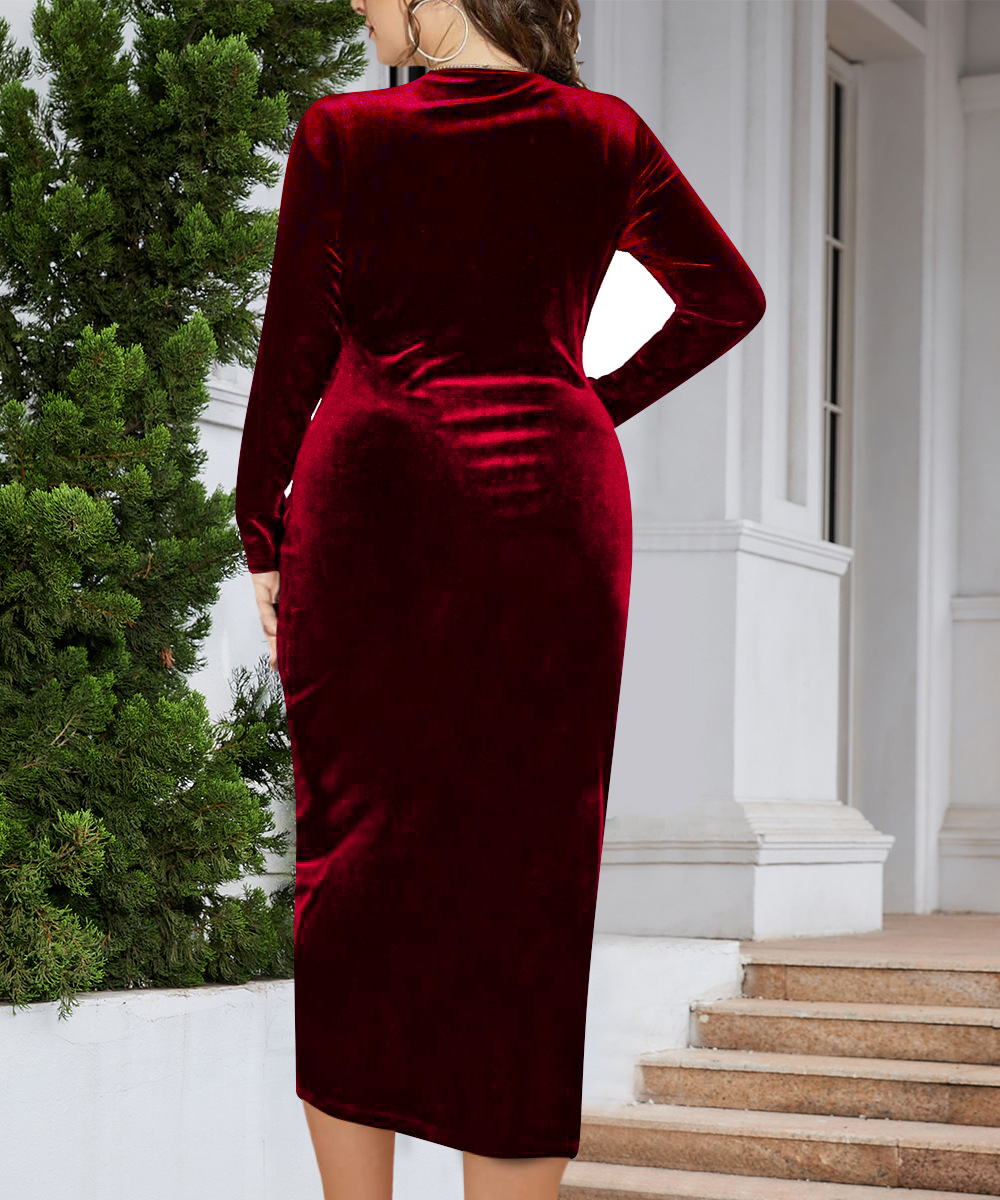 469g Weight Midi Dress Dress Length Type Long Sleeve Sleeve Length Regular Dress Dresses Type Regular Sleeve Sleeve Type Spandex, Polyester Fabric Type Mid Waist Waist Line Banquet, Cocktail Party Occasion V Neck Neckline Regular Fit Fit Type Solid Color Pattern Spring, Autumn Season Elegant, Modern Style Style Wholesale Elegant Modern Style Solid Color Banquet Cocktail Party V Neck Long Sleeve Regular Dress 17