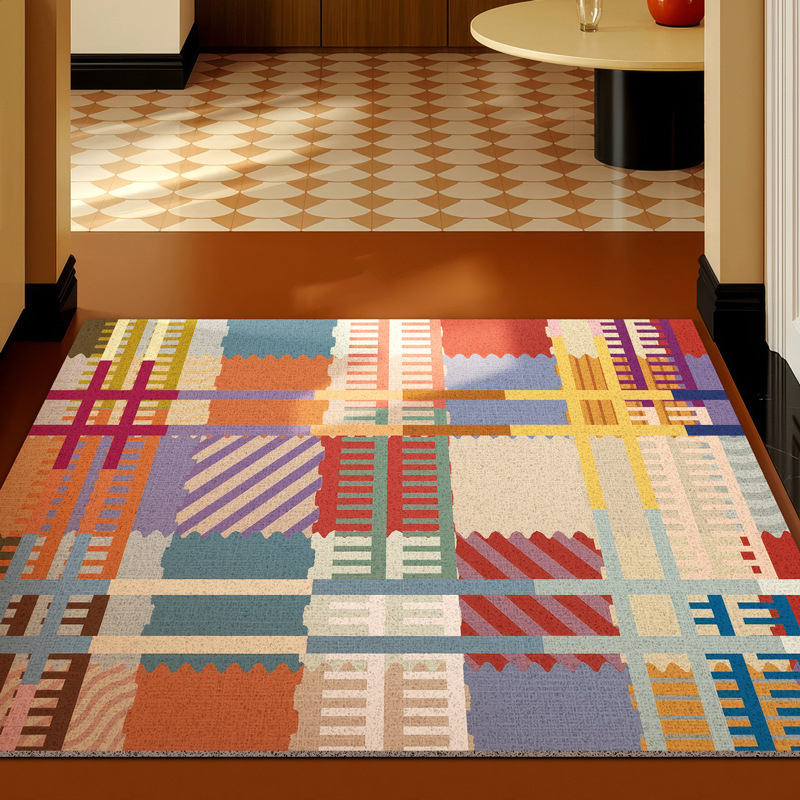 Silk Loop Entrance Carpet In American Retro Style For Home_voghion.com