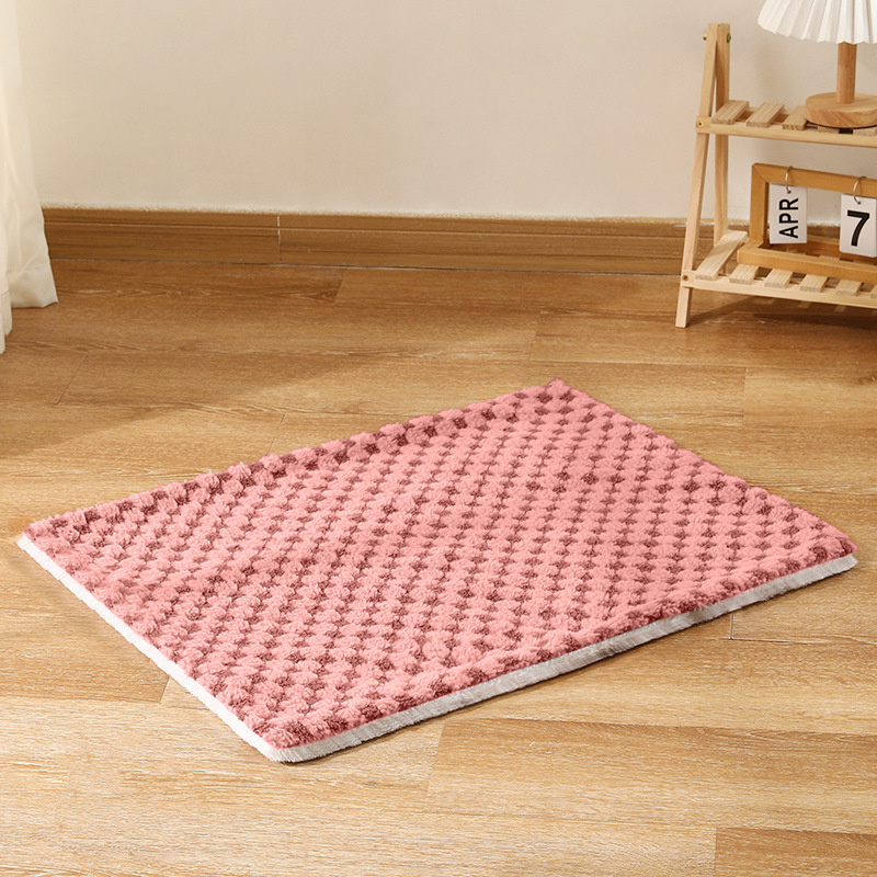 Manta para mascotas, estera térmica para gatos a cuadros, estera de terciopelo engrosada, perrera para dormir, estera para perros, suministros para mascotas