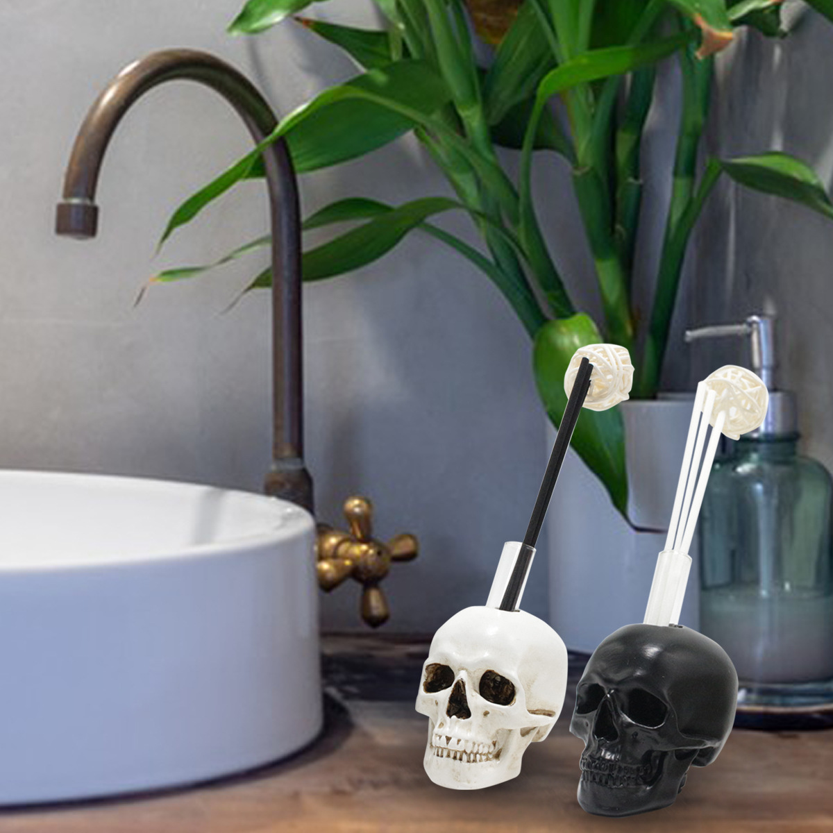 Skull Test Tube Aromatherapy Set 2 Halloween Props Ghost Festival Bar KV Scene Layout Haunted House Chamber Home Aromatherapy