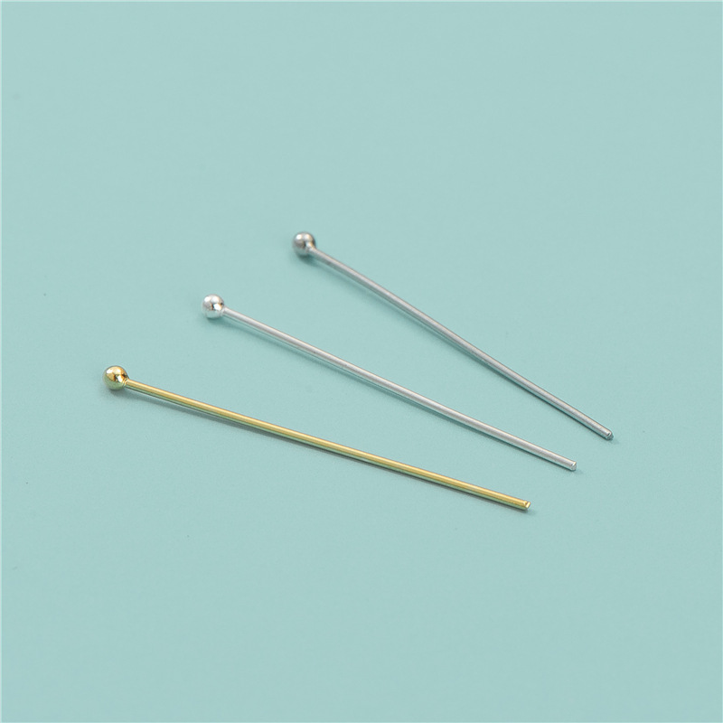 S925 Sterling Silver Round Head Needle Ball Needle Mushroom Needle DIY Handmade Connection Pendant Earrings Accessories Jewelry Manufacturer Wholesale