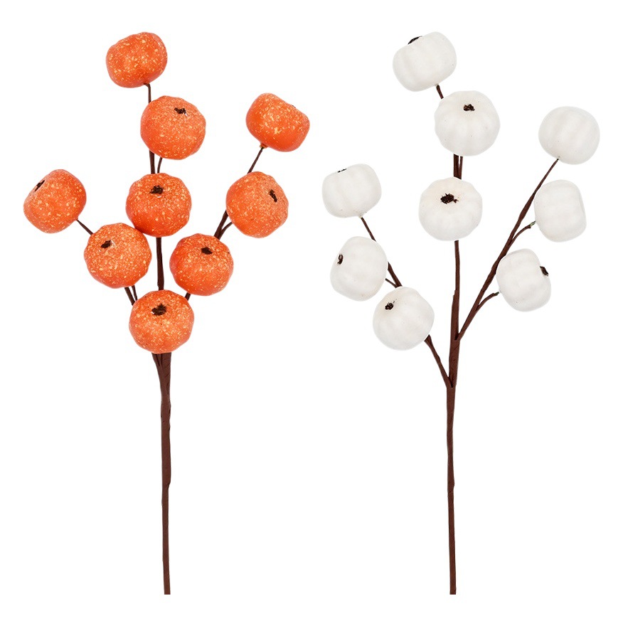 Ramillete de calabaza simulada de tres puntas y nueve cabezas, accesorios de diseño de escena para fiesta de Halloween, disfraz de vacaciones, calabaza de Halloween