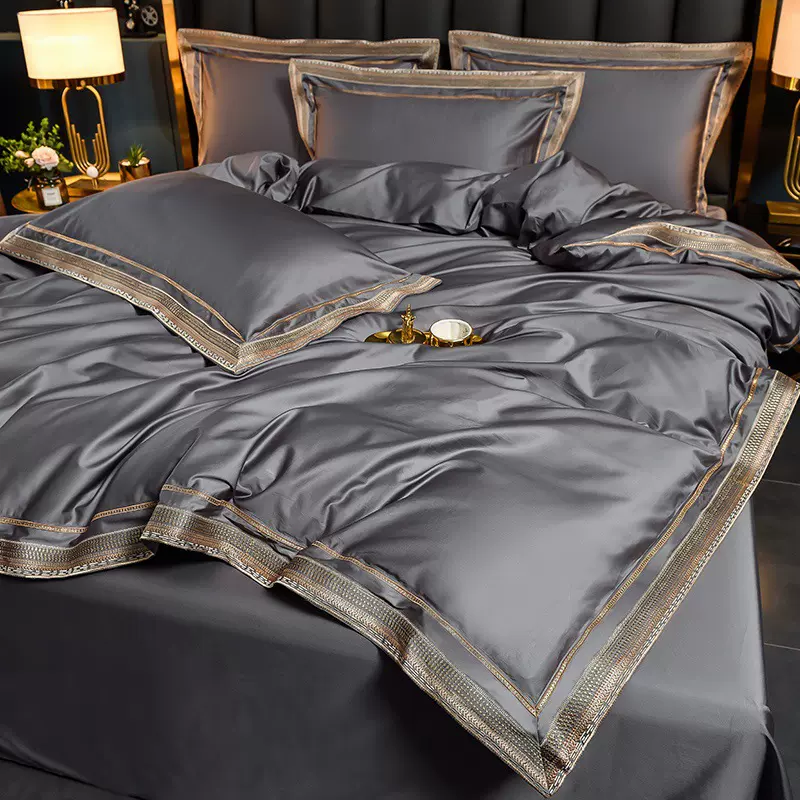 轻奢纯棉四件套新疆长绒棉春秋全棉床单被套罩床上用品高级感床笠