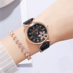 2022 New Women's Foreign Trade Women's Watch Casual Fashion Trend Versatile Belt Roman Two-piece Bracelet Set Watch