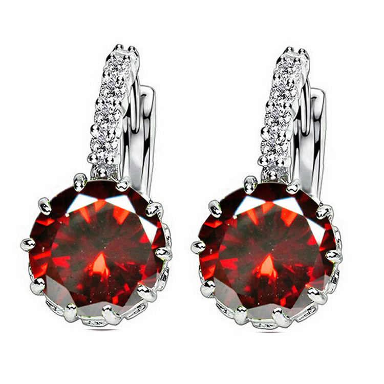 multicoloured earrings with zircon