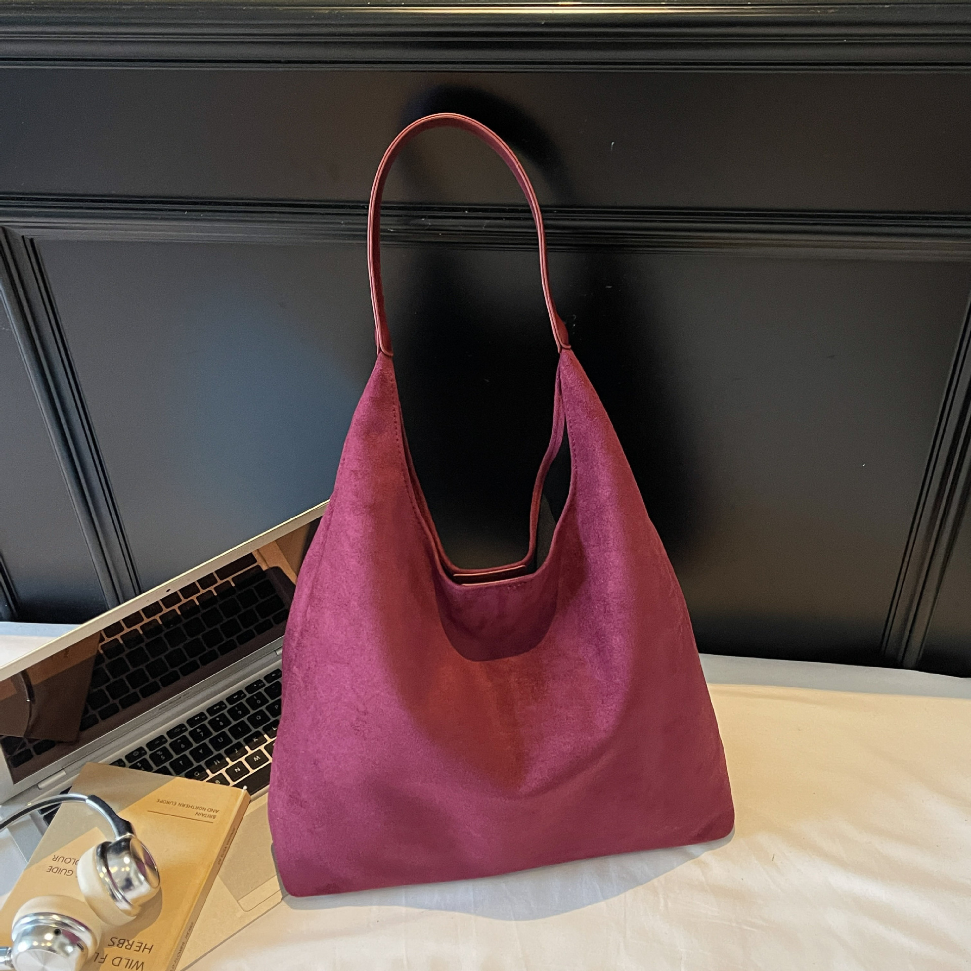 Bolso grande esmerilado retro para mujer 2025 nuevo otoño e invierno bolso de hombro de gran capacidad