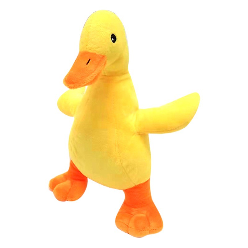 Mascota de peluche de juguete sonando perro amarillo pato dientes limpieza molar sonando perro de juguete suministros en stock al por mayor