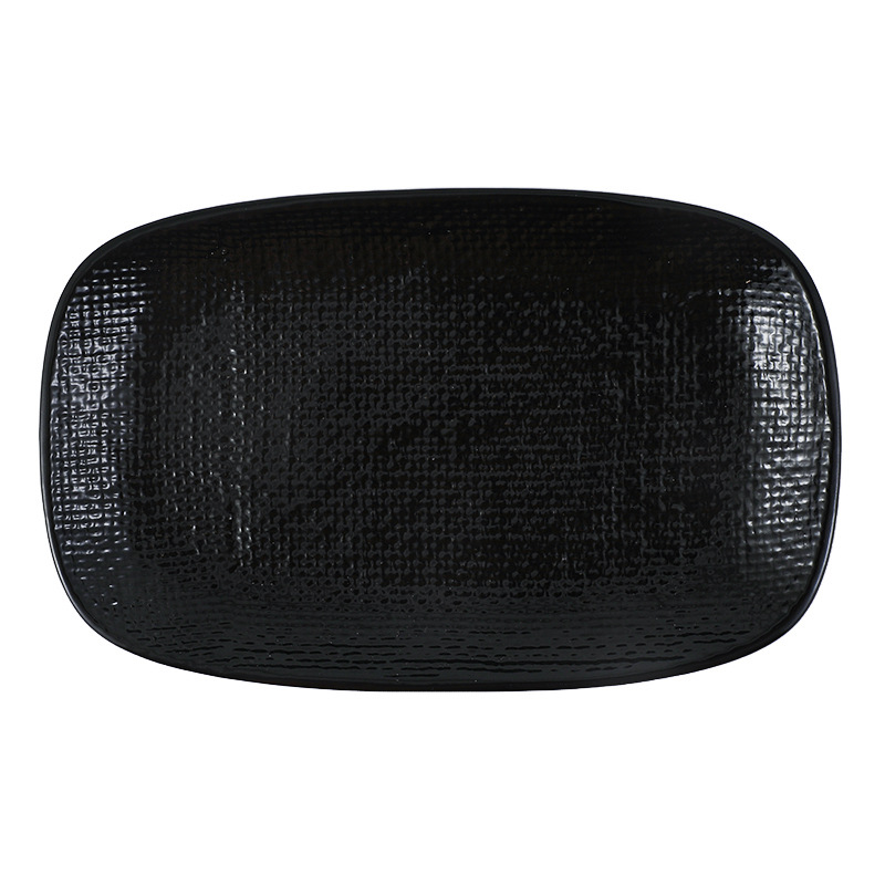 Plato rectangular de tela transfronteriza plato de sushi casero plato de pescado plato de pescado al vapor plato de dumplings plato de aperitivos