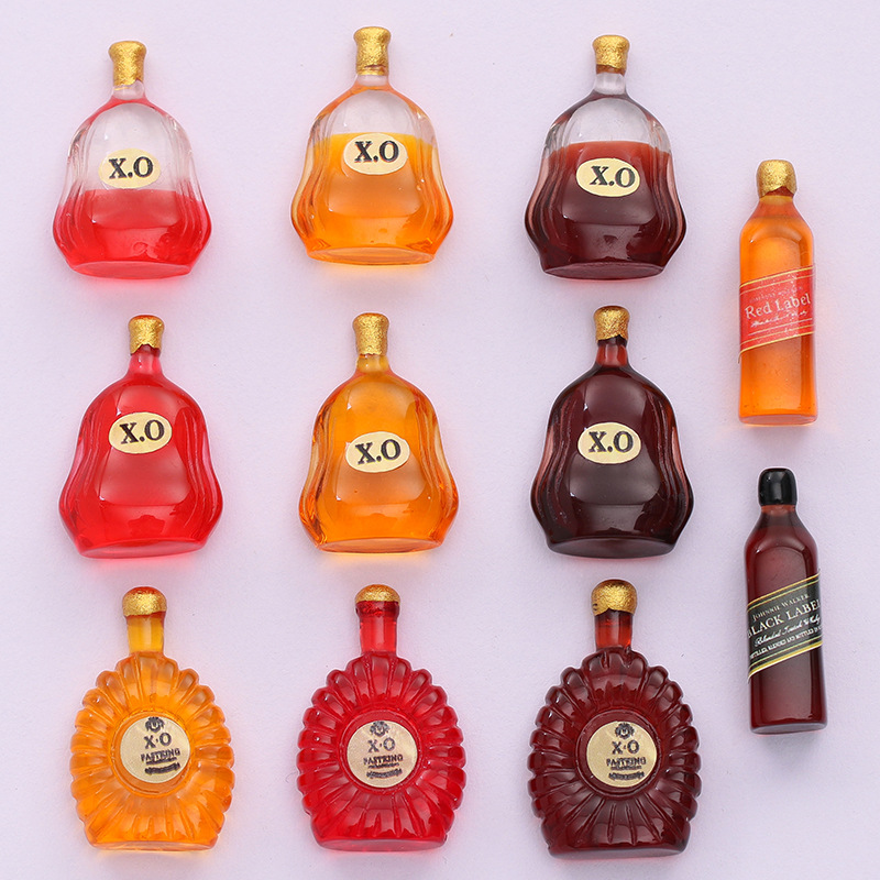 simulation re-ment  Mini XO The wine bottle Beverage bottles Model diy Jewelry parts Mobile phone shell parts resin Decoration