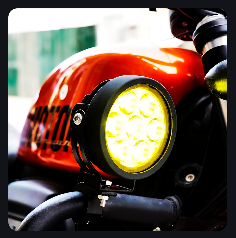 tdgo7 motorcycle spotlight LED road-clearing high-intensity external headlight waterproof modified yellow-white light strobe auxiliary light