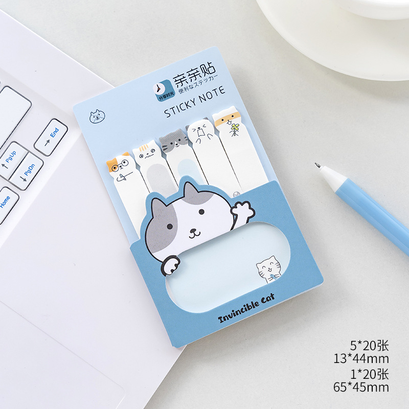 Dibujos animados lindo animal índice beso pegatinas mini etiquetado clasificación conveniente marcador expansión pegatinas notas adhesivas