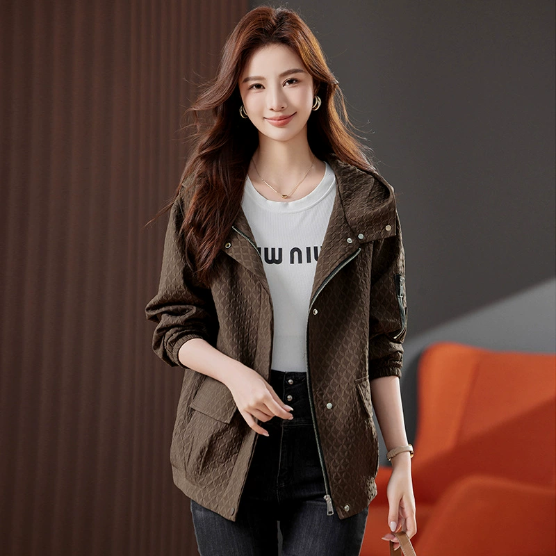 Осеннее trench coat, куртка для отдыха с капюшоном, стиль высокого класса, плюс размер