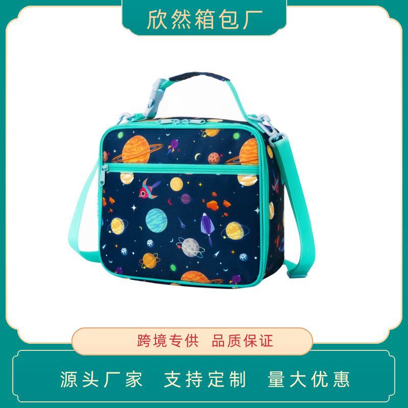 Oxford Cloth Children's Lunch Bag for Boys and Girls, Cross-Border Cartoon Crossbody Portable Peva Insulated Lunch Box Bento Bag