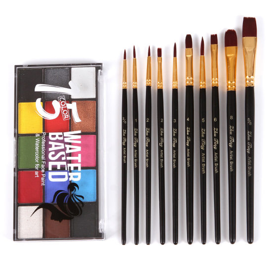 New Cross-border 15-color Water-based Face Color Body Painting Face Color Set Children's Face Painting Pigment Quick-drying