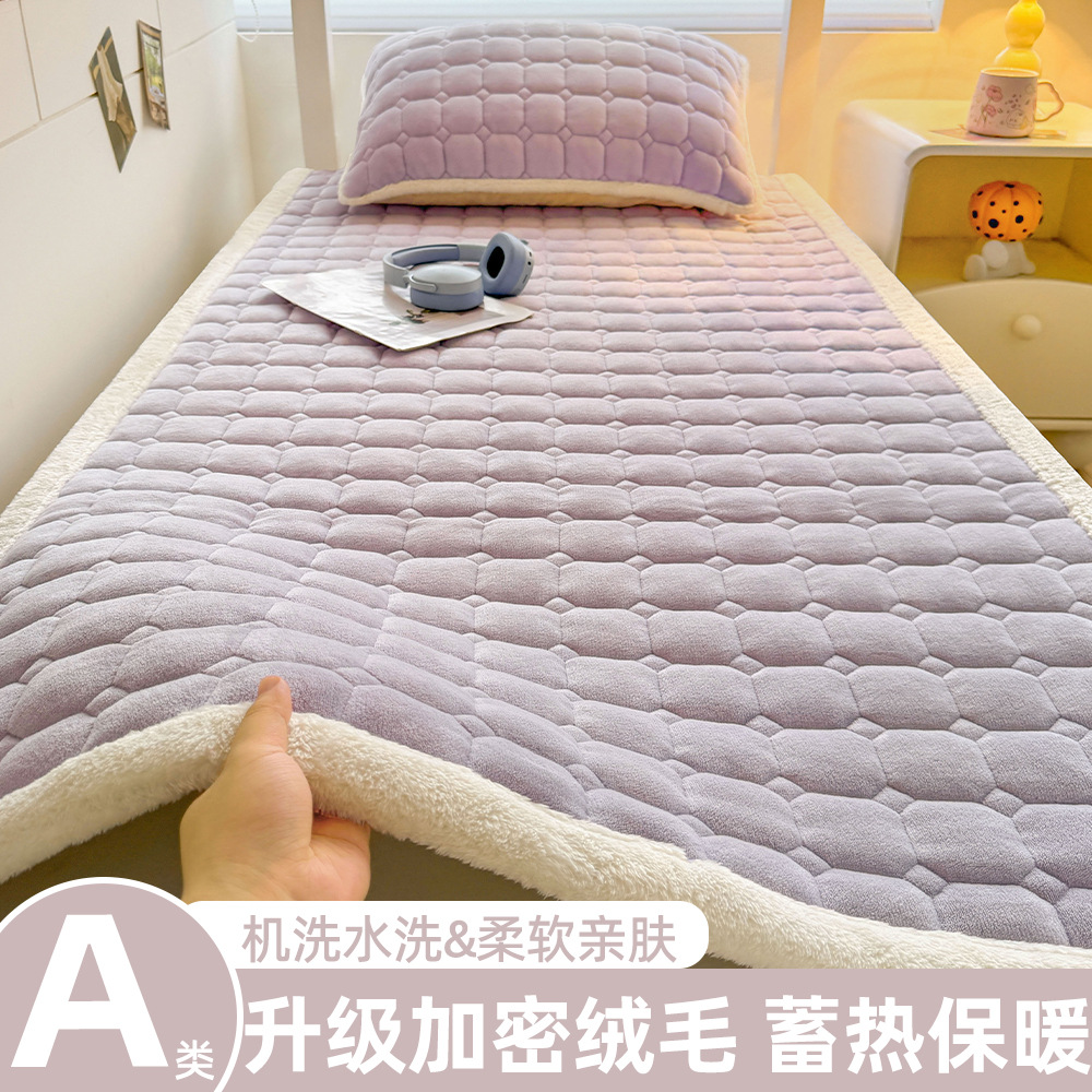 A級学生寮用ミルクベルベットマットレス、冬用厚手フリースパッド、入学時寮用シングルベッドマットレス