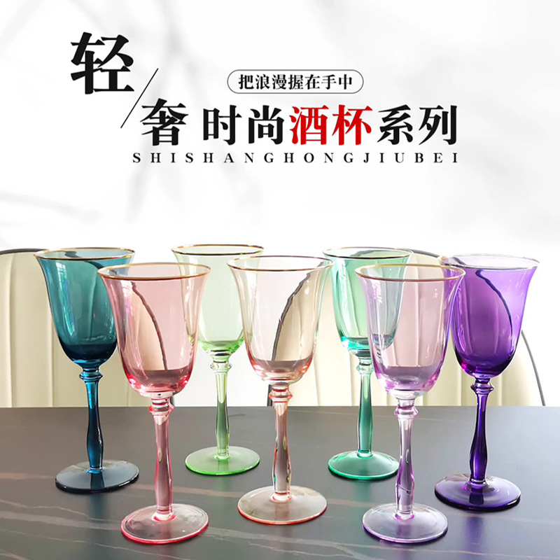 Copa de vino de cristal Copa de vino de estilo europeo copa de champán francés de aspecto alto