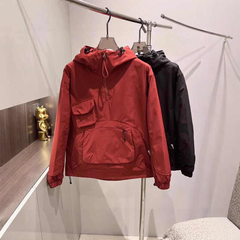 2025 Autumn Trendy Solid Color Workwear Jacket Pullover Top New Fashion Men's Hooded Loose Windbreaker Jacket 2025 Autumn Trendy Solid Color Workwear Jacket Pullover Top New Fashion Men's Hooded Loose Windbreaker Jacket