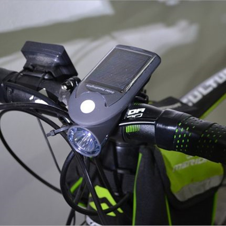 夜骑自行车灯前灯太阳能充电山地车灯骑行强光手电筒USB充电配件