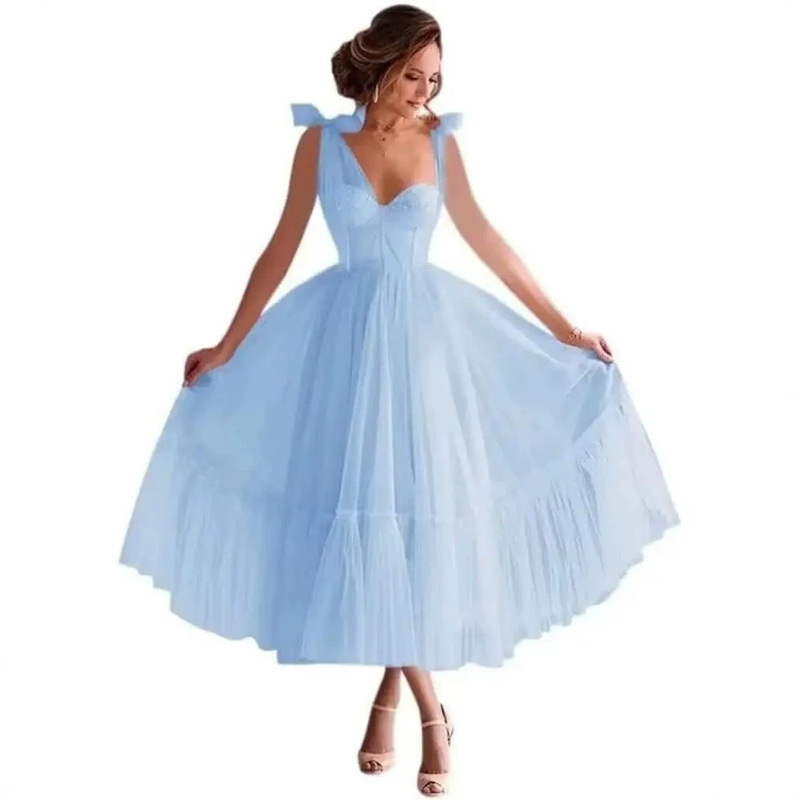 2026 New Chiffon Dress Cross-Border Amazon Bowknot Cocktail Dress Cocktail Party Wedding Bridesmaid Dress 2026 New Chiffon Dress Cross-Border Amazon Bowknot Cocktail Dress Cocktail Party Wedding Bridesmaid Dress