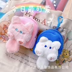 Insネットの赤い漫画のぬいぐるみの小銭入れのかわいいミニの柔らかい萌えの猫の収納袋の学生の携帯用イヤホンのカバン