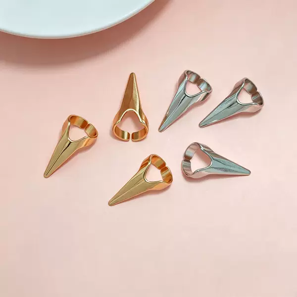 Gold and silver two-tone claw armor ring, personalized adjustable open finger ring, DIY decorative ring accessories wholesale