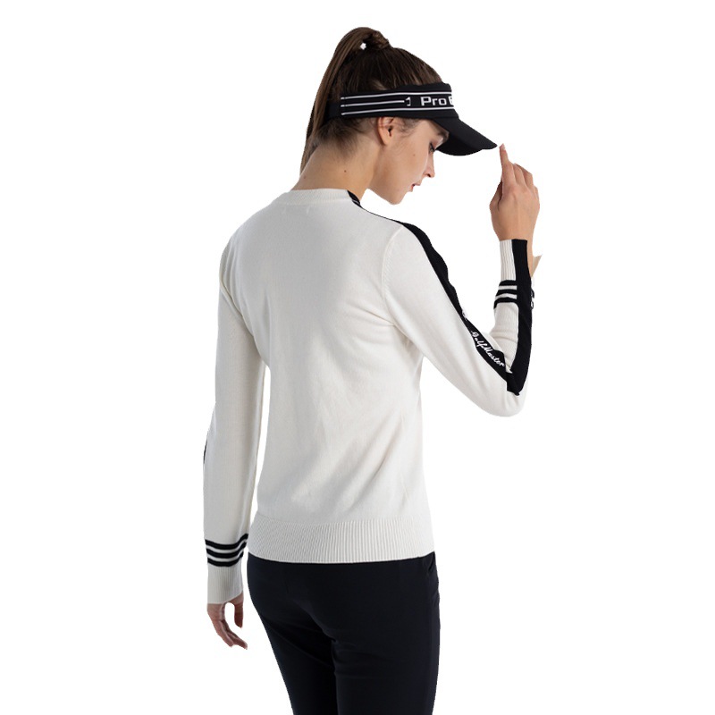 Áo len golf nữ PGM cổ lọ dài tay giữ ấm thu đông — YF621-Áo len trắng, YF621-Áo len màu hồng, YF621-Áo len Đen