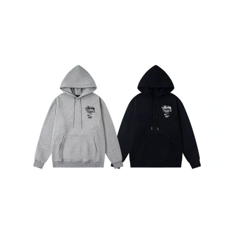 Cross-Border Trendy Brand Stussy Solid Color Logo Letter Embroidery Casual Pullover Hoodie Unisex Cross-Border Trendy Brand Stussy Solid Color Logo Letter Embroidery Casual Pullover Hoodie Unisex