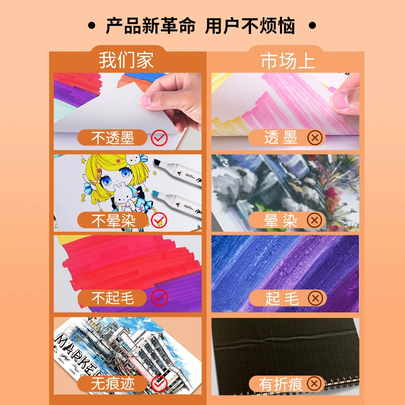 Marker, book with pictures, increased thickness, hand painting