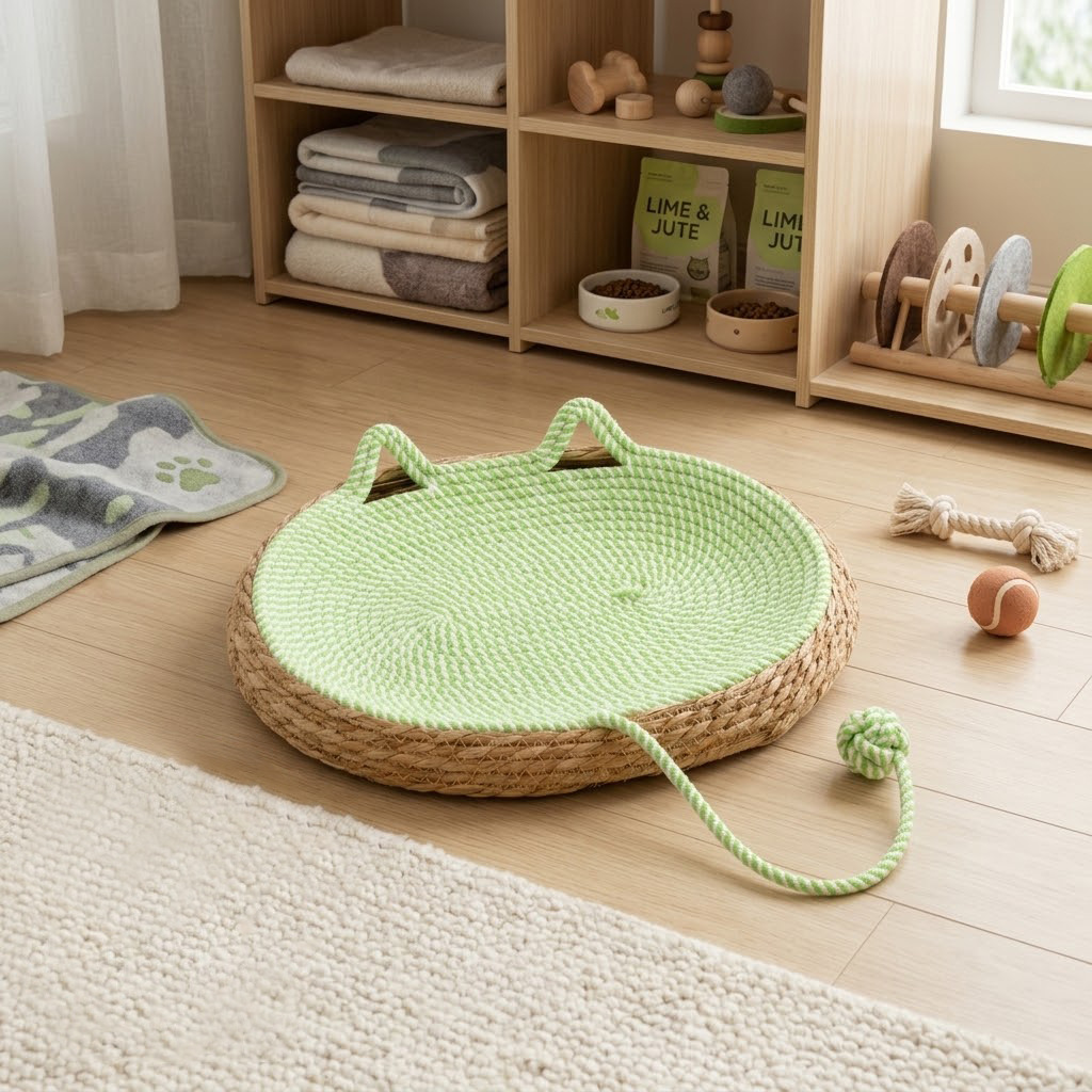 Cat Scratching Board and Cat Bed All-In-One, Breathable, Wear-Resistant, Scratch-Resistant Pet Supplies, Oval-Shaped Cat and Dog Bed, Universal Sleeping Mat for All Seasons