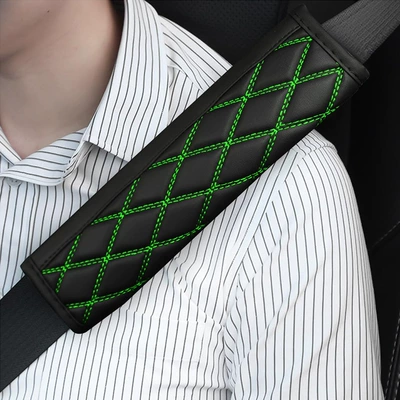 Pads, Diamond Seat Belt Sheaths, Seat belt shoulder pad - green-2365