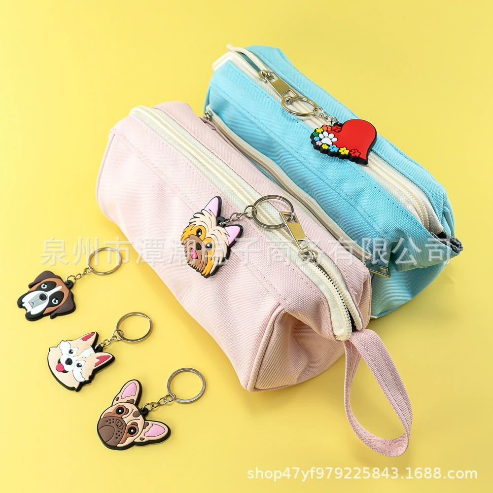 Cartoon keychain PVC from soft rubber, car keys for keys with zipper, key bag, bag decoration, pendant