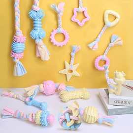 TPR狗狗玩具绳结磨牙棒洁齿咬不烂猫咪自嗨跨境宠物用品厂家批发