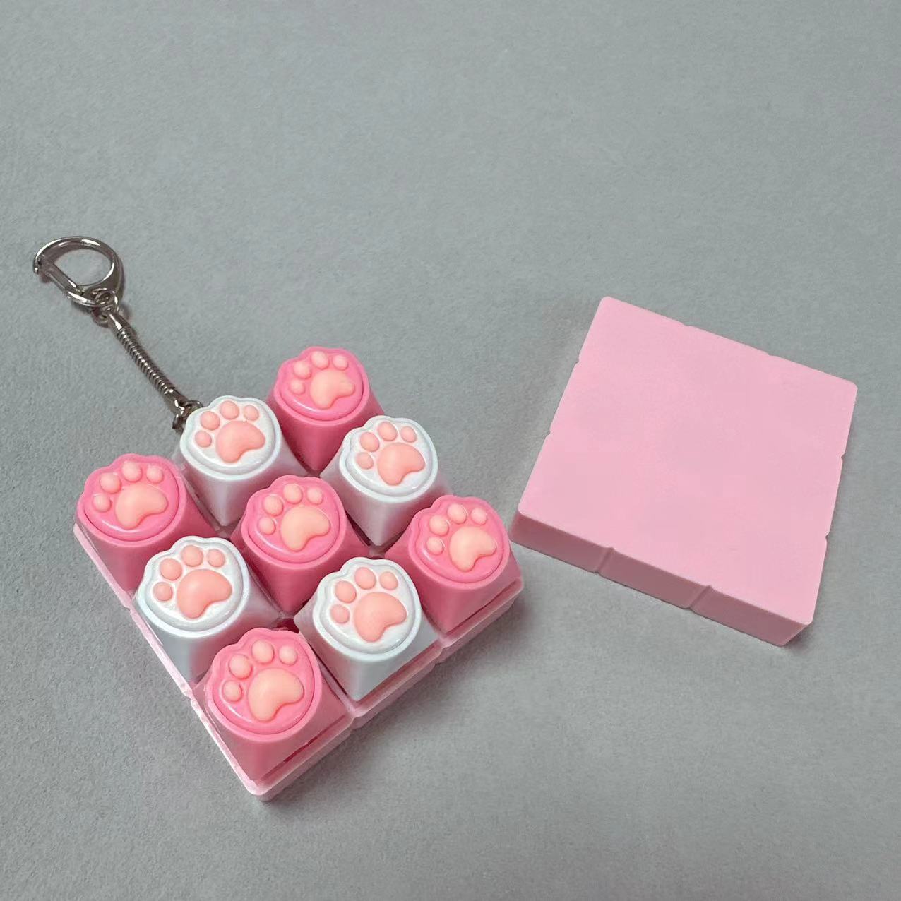 Nine-key powder shell-silicone cat claw (pink and white mixed)