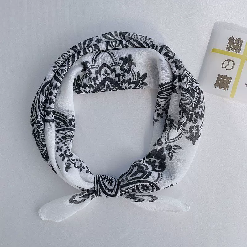 Дышащий платок YILIAN, косынка, шарф, хлопок и лен, 58x, с защитой шеи