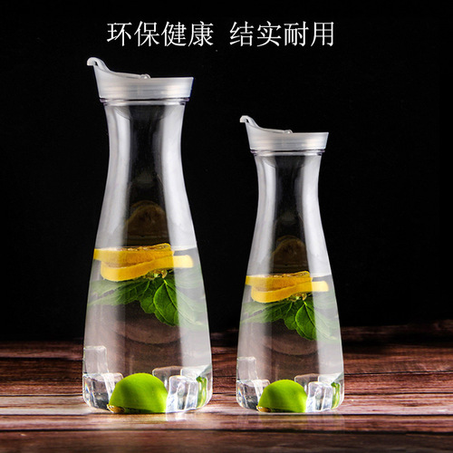 PC tie pot plastic acrylic cold kettle restaurant heat-resistant transparent large-capacity cold kettle duck bill octagonal juice pot