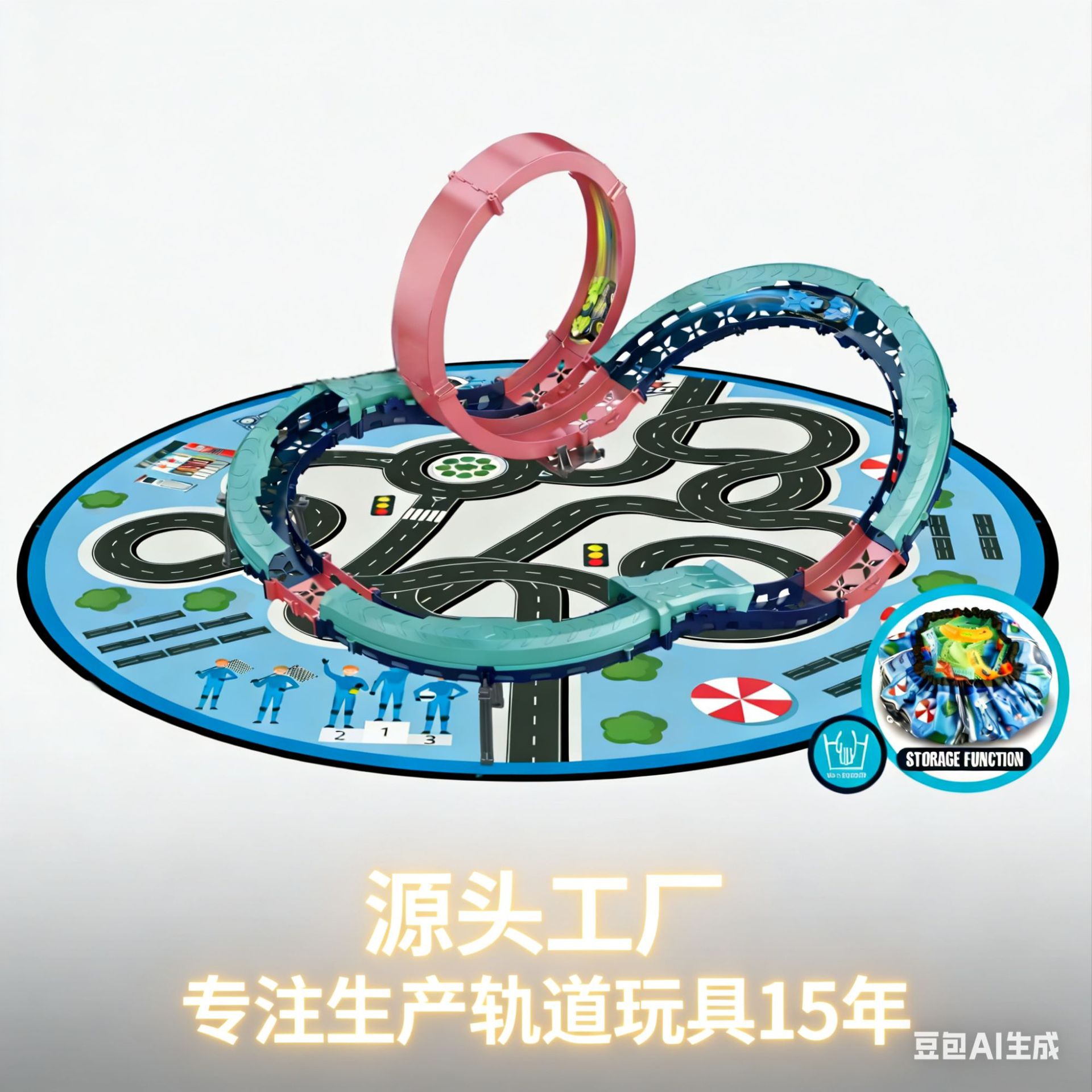 跨境新品电动碰撞爆破轨道车电动车儿童DIY拼装轨道赛车轨道玩具