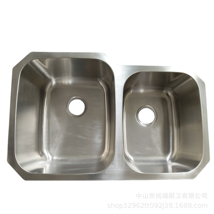 水槽厨房拉丝厨房洗菜盘手工洗碗池双槽不锈钢台下子母盆阳台sink