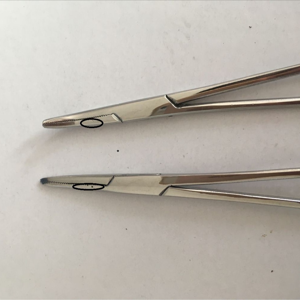 Suministro de acero inoxidable hemostato mascotas suministros gran tamaño pequeño codo recto pelo tirando alicates punta boca tipo mosquito hemostato