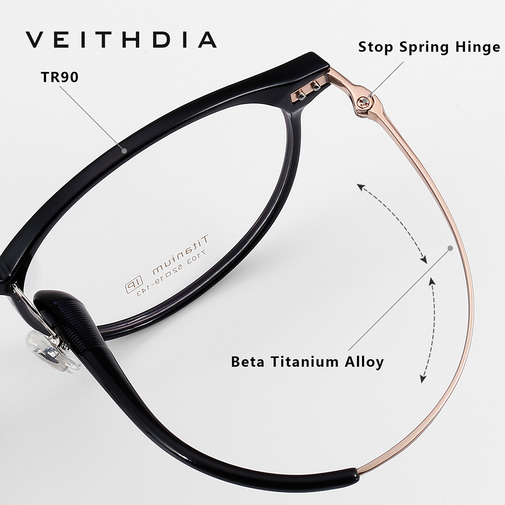 Pies redondos de titanio puro, marco de espejo de miopía óptica retro, marco de ojo masculino y femenino, puede estar equipado con grado al por mayor 7103