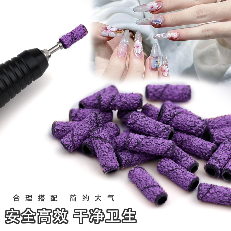Transfronterizo 3mm manicuras pequeño anillo de arena tallado molienda de uñas para eliminar la piel muerta pretratamiento mini pulido anillo de arena púrpura pequeño