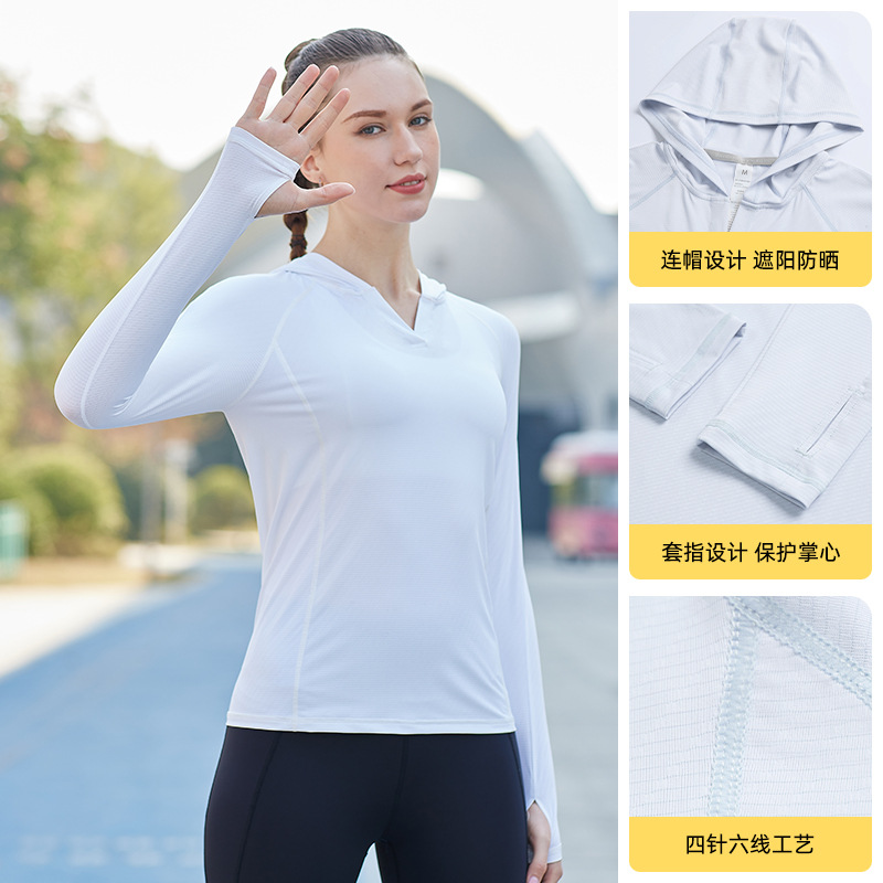 Damas rápidas secas al aire libre montañismo manga larga nueva ropa de yoga transpirable manga larga cuello redondo entrenamiento de acondicionamiento físico camiseta deportiva