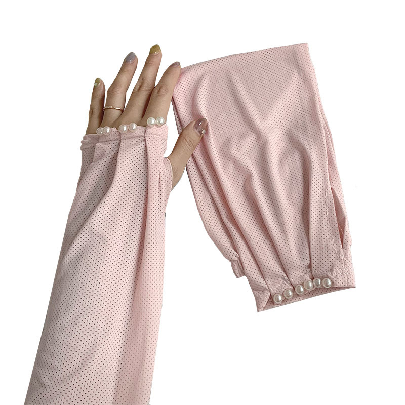 Perla protector solar hielo manga de bicicleta al aire libre respirable hielo manga suelta respirable ajustable guante de manguito de hielo protector solar