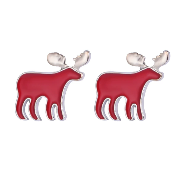 9. Red deer stud earrings