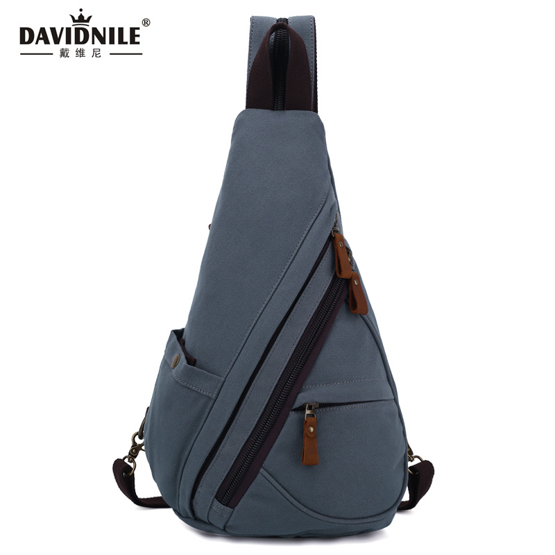 2022 nuevo bolso transfronterizo de los hombres moda lienzo de moda bolso de pecho de los hombres bolso de mensajero del hombro ocasional viaje Mochila pequeña