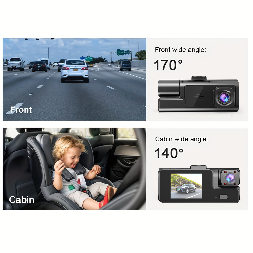 Fully compliant and passable for inspection, dual-lens wide-angle dash cam with 32GB card for in-car use, suitable for cross-border sales